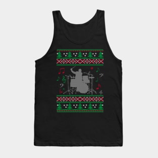 Drums Ugly Christmas Sweater Tank Top